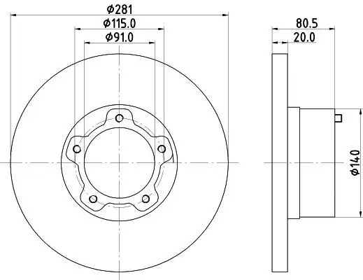 Bremsscheibe HELLA 8DD 355 100-901 Bild Bremsscheibe HELLA 8DD 355 100-901