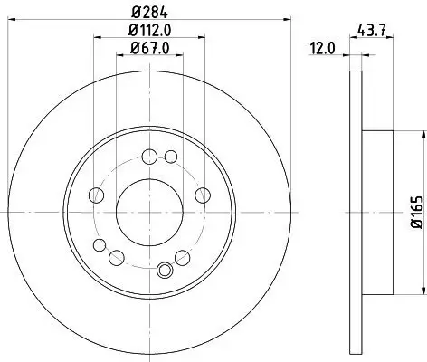 Bremsscheibe Vorderachse HELLA 8DD 355 100-931 Bild Bremsscheibe Vorderachse HELLA 8DD 355 100-931