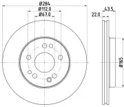 Bremsscheibe HELLA 8DD 355 100-941