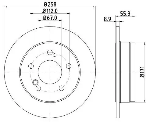 Bremsscheibe Hinterachse HELLA 8DD 355 100-961 Bild Bremsscheibe Hinterachse HELLA 8DD 355 100-961