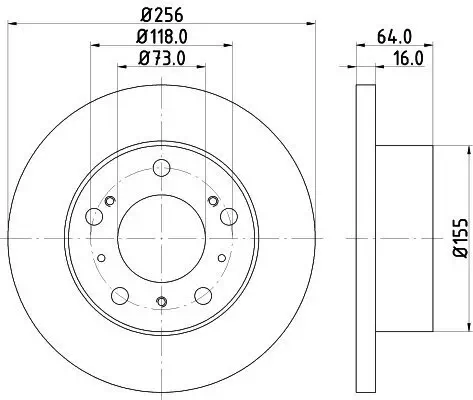 Bremsscheibe HELLA 8DD 355 101-121 Bild Bremsscheibe HELLA 8DD 355 101-121