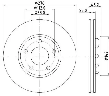 Bremsscheibe HELLA 8DD 355 101-361 Bild Bremsscheibe HELLA 8DD 355 101-361