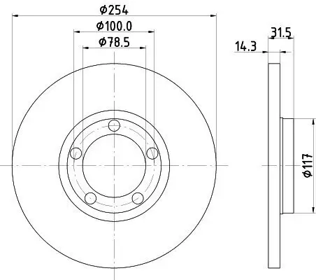 Bremsscheibe HELLA 8DD 355 101-401 Bild Bremsscheibe HELLA 8DD 355 101-401