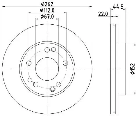 Bremsscheibe Vorderachse HELLA 8DD 355 101-461 Bild Bremsscheibe Vorderachse HELLA 8DD 355 101-461