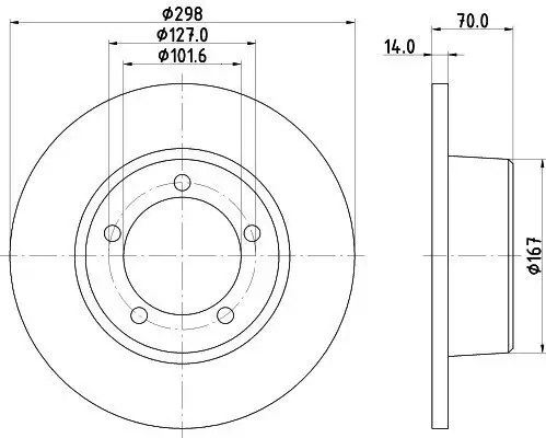 Bremsscheibe HELLA 8DD 355 101-591 Bild Bremsscheibe HELLA 8DD 355 101-591