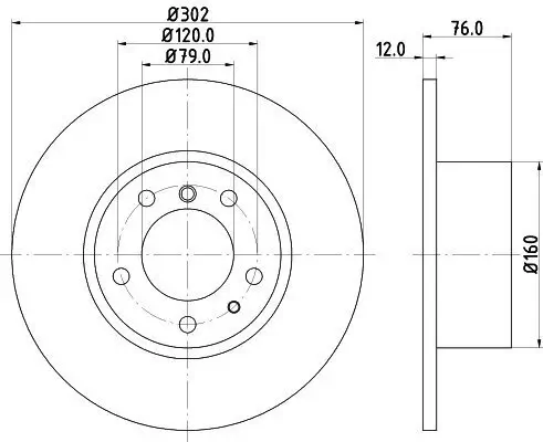 Bremsscheibe HELLA 8DD 355 127-021 Bild Bremsscheibe HELLA 8DD 355 127-021