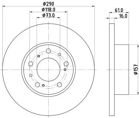 Bremsscheibe HELLA 8DD 355 101-781 Bild Bremsscheibe HELLA 8DD 355 101-781