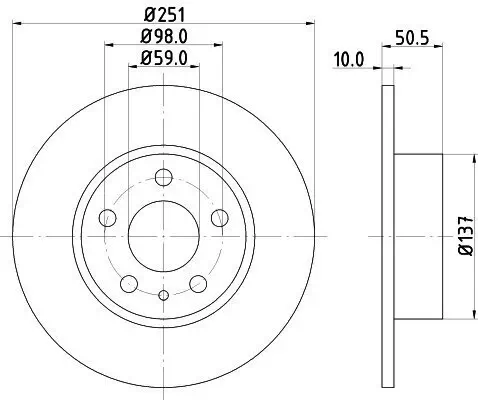 Bremsscheibe HELLA 8DD 355 101-971 Bild Bremsscheibe HELLA 8DD 355 101-971