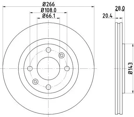 Bremsscheibe HELLA 8DD 355 102-051 Bild Bremsscheibe HELLA 8DD 355 102-051