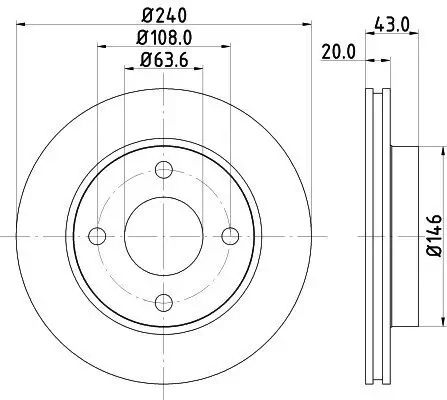 Bremsscheibe HELLA 8DD 355 102-231 Bild Bremsscheibe HELLA 8DD 355 102-231