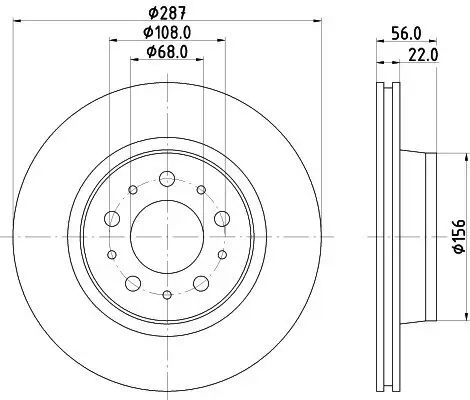 Bremsscheibe HELLA 8DD 355 102-251 Bild Bremsscheibe HELLA 8DD 355 102-251