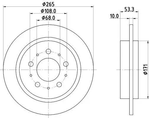 Bremsscheibe HELLA 8DD 355 102-261 Bild Bremsscheibe HELLA 8DD 355 102-261