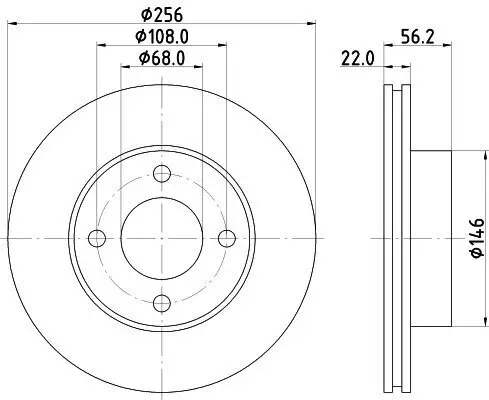 Bremsscheibe HELLA 8DD 355 102-431 Bild Bremsscheibe HELLA 8DD 355 102-431