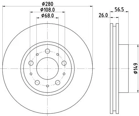 Bremsscheibe HELLA 8DD 355 102-541 Bild Bremsscheibe HELLA 8DD 355 102-541