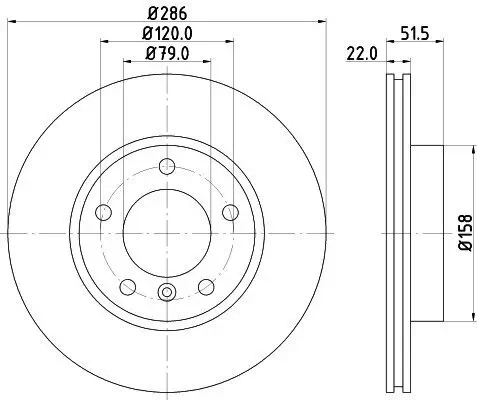 Bremsscheibe HELLA 8DD 355 127-041 Bild Bremsscheibe HELLA 8DD 355 127-041