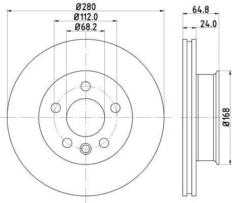 Bremsscheibe HELLA 8DD 355 127-061 Bild Bremsscheibe HELLA 8DD 355 127-061