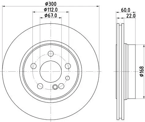 Bremsscheibe HELLA 8DD 355 102-711 Bild Bremsscheibe HELLA 8DD 355 102-711