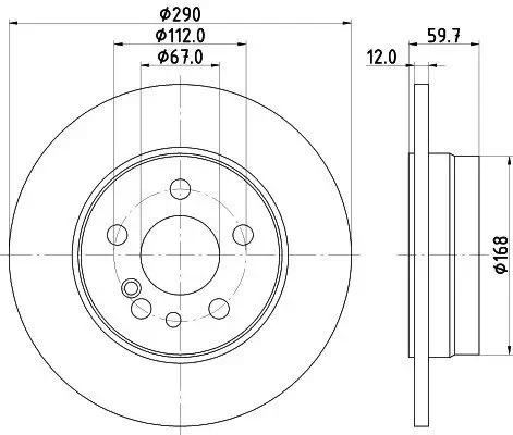 Bremsscheibe HELLA 8DD 355 102-721 Bild Bremsscheibe HELLA 8DD 355 102-721