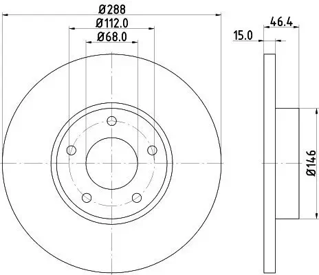 Bremsscheibe HELLA 8DD 355 102-781 Bild Bremsscheibe HELLA 8DD 355 102-781