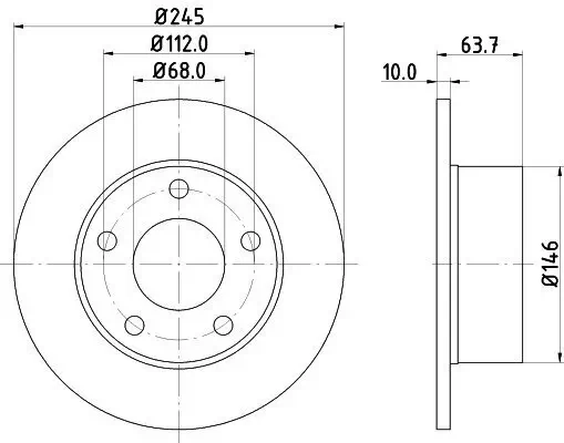 Bremsscheibe HELLA 8DD 355 102-801 Bild Bremsscheibe HELLA 8DD 355 102-801