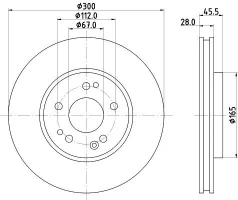 Bremsscheibe HELLA 8DD 355 102-851 Bild Bremsscheibe HELLA 8DD 355 102-851