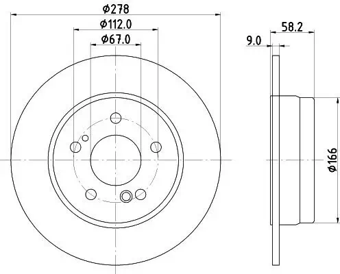 Bremsscheibe Hinterachse HELLA 8DD 355 102-861 Bild Bremsscheibe Hinterachse HELLA 8DD 355 102-861