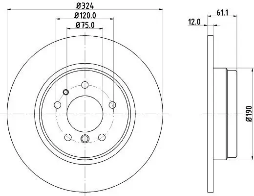 Bremsscheibe HELLA 8DD 355 127-111 Bild Bremsscheibe HELLA 8DD 355 127-111