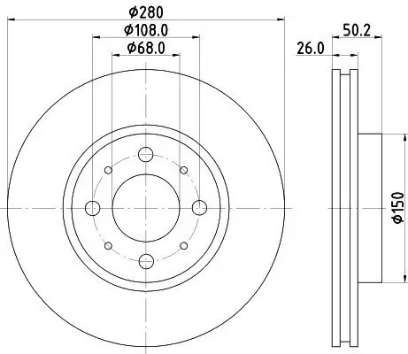Bremsscheibe HELLA 8DD 355 102-901 Bild Bremsscheibe HELLA 8DD 355 102-901