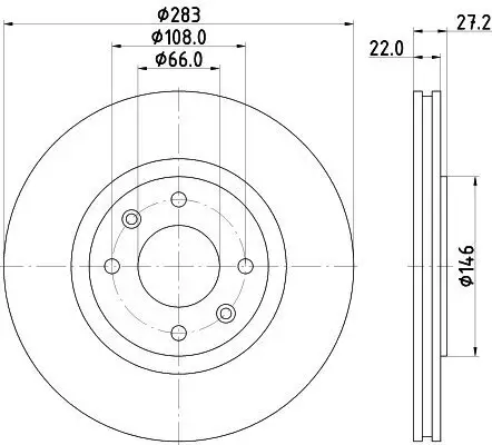 Bremsscheibe HELLA 8DD 355 103-001 Bild Bremsscheibe HELLA 8DD 355 103-001