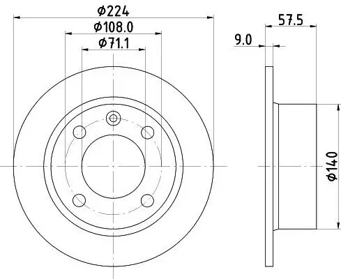 Bremsscheibe Hinterachse HELLA 8DD 355 103-011 Bild Bremsscheibe Hinterachse HELLA 8DD 355 103-011