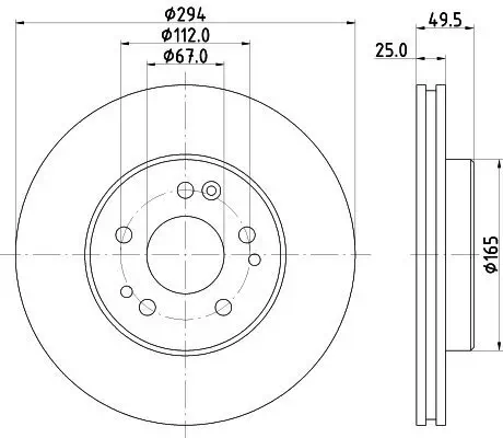 Bremsscheibe HELLA 8DD 355 103-031 Bild Bremsscheibe HELLA 8DD 355 103-031