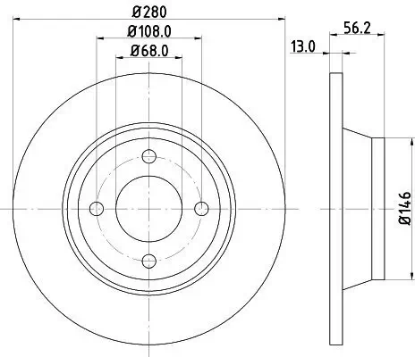 Bremsscheibe HELLA 8DD 355 103-071 Bild Bremsscheibe HELLA 8DD 355 103-071