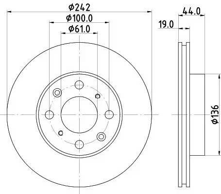 Bremsscheibe HELLA 8DD 355 103-101 Bild Bremsscheibe HELLA 8DD 355 103-101