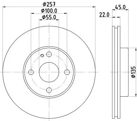 Bremsscheibe HELLA 8DD 355 103-181 Bild Bremsscheibe HELLA 8DD 355 103-181