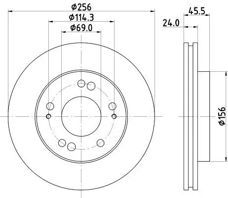 Bremsscheibe HELLA 8DD 355 103-311 Bild Bremsscheibe HELLA 8DD 355 103-311