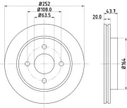 Bremsscheibe HELLA 8DD 355 103-391