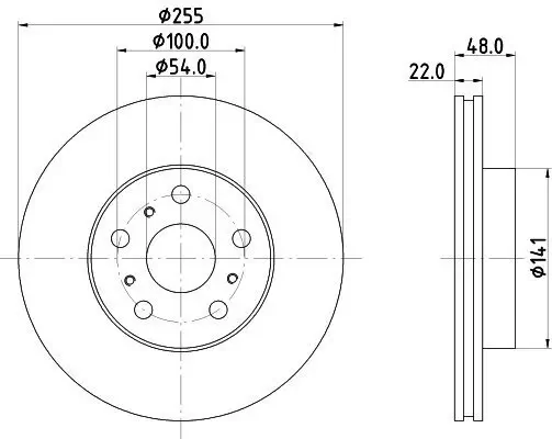 Bremsscheibe HELLA 8DD 355 103-581 Bild Bremsscheibe HELLA 8DD 355 103-581