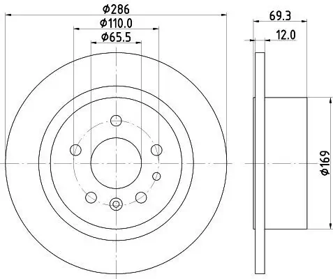 Bremsscheibe HELLA 8DD 355 103-741 Bild Bremsscheibe HELLA 8DD 355 103-741