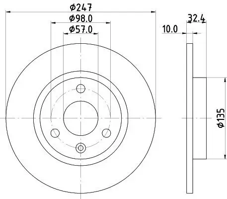 Bremsscheibe HELLA 8DD 355 103-771 Bild Bremsscheibe HELLA 8DD 355 103-771