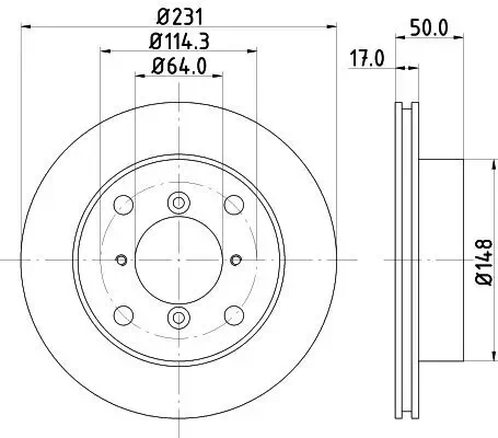 Bremsscheibe HELLA 8DD 355 103-921 Bild Bremsscheibe HELLA 8DD 355 103-921