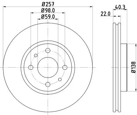 Bremsscheibe HELLA 8DD 355 103-971 Bild Bremsscheibe HELLA 8DD 355 103-971