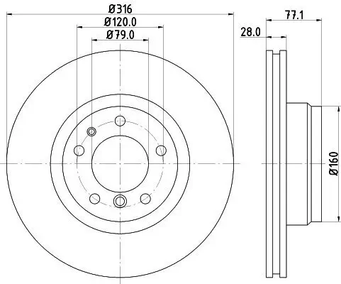 Bremsscheibe HELLA 8DD 355 127-161 Bild Bremsscheibe HELLA 8DD 355 127-161
