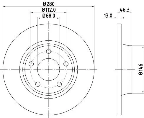 Bremsscheibe HELLA 8DD 355 104-171