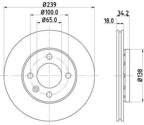 Bremsscheibe HELLA 8DD 355 104-211 Bild Bremsscheibe HELLA 8DD 355 104-211