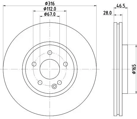 Bremsscheibe Vorderachse HELLA 8DD 355 104-341 Bild Bremsscheibe Vorderachse HELLA 8DD 355 104-341