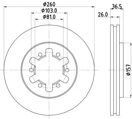 Bremsscheibe HELLA 8DD 355 104-551 Bild Bremsscheibe HELLA 8DD 355 104-551