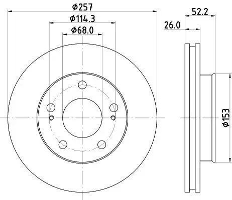Bremsscheibe HELLA 8DD 355 104-561 Bild Bremsscheibe HELLA 8DD 355 104-561