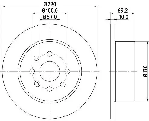 Bremsscheibe HELLA 8DD 355 104-661 Bild Bremsscheibe HELLA 8DD 355 104-661