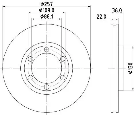 Bremsscheibe HELLA 8DD 355 104-711 Bild Bremsscheibe HELLA 8DD 355 104-711