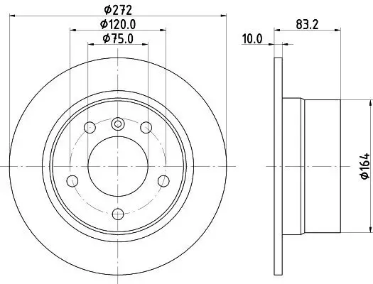 Bremsscheibe HELLA 8DD 355 127-281 Bild Bremsscheibe HELLA 8DD 355 127-281